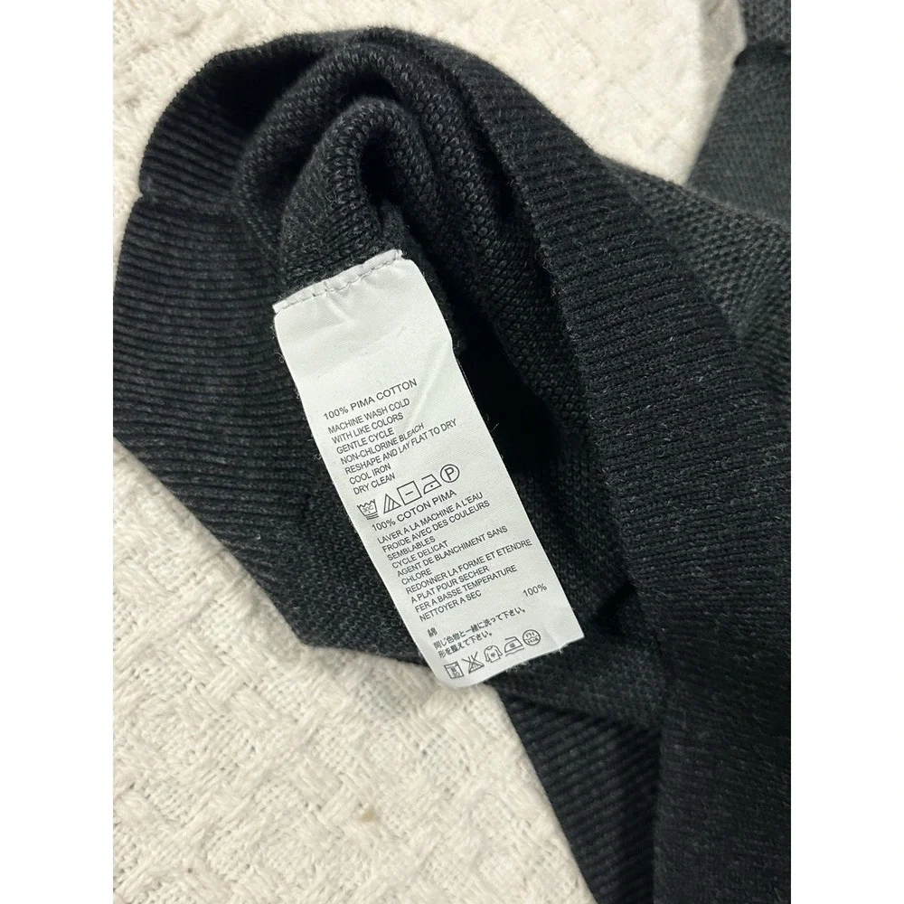 Tommy Bahama Reversible‎ Quarter Zip Sweater XL Gray 100% Pima Cotton Pullover
